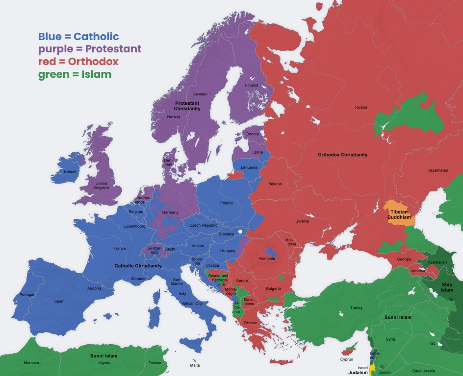 religious map of europe